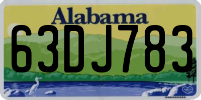 AL license plate 63DJ783