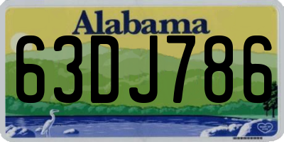 AL license plate 63DJ786