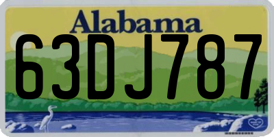 AL license plate 63DJ787