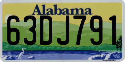 AL license plate 63DJ791