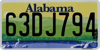 AL license plate 63DJ794