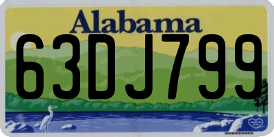 AL license plate 63DJ799