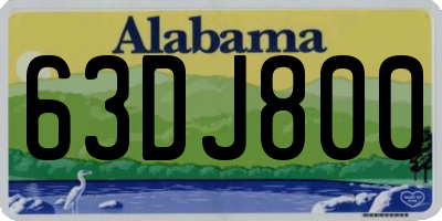 AL license plate 63DJ800