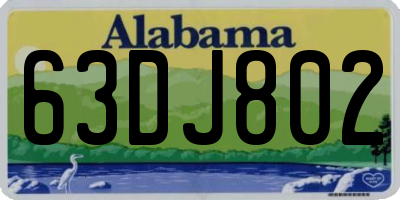 AL license plate 63DJ802