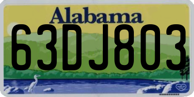 AL license plate 63DJ803