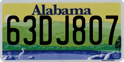 AL license plate 63DJ807