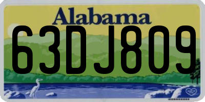 AL license plate 63DJ809