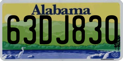 AL license plate 63DJ830