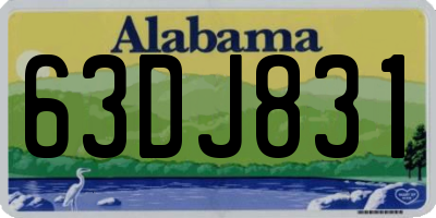 AL license plate 63DJ831