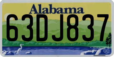 AL license plate 63DJ837
