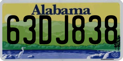 AL license plate 63DJ838