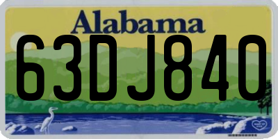 AL license plate 63DJ840