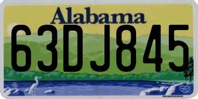 AL license plate 63DJ845
