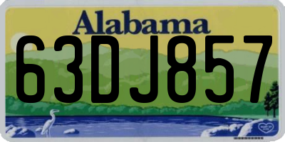 AL license plate 63DJ857