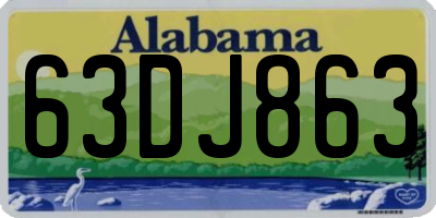 AL license plate 63DJ863
