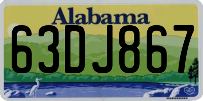 AL license plate 63DJ867
