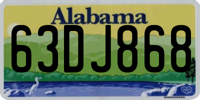 AL license plate 63DJ868