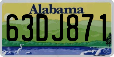 AL license plate 63DJ871