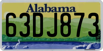 AL license plate 63DJ873