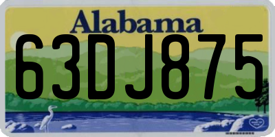 AL license plate 63DJ875