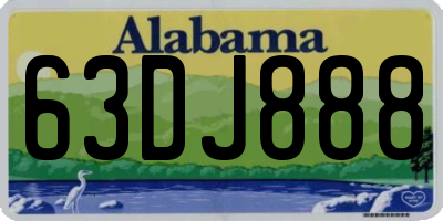 AL license plate 63DJ888