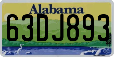 AL license plate 63DJ893