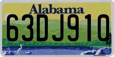 AL license plate 63DJ910