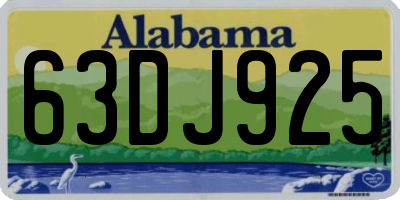 AL license plate 63DJ925