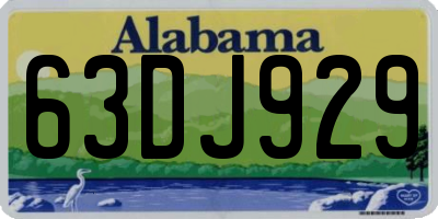 AL license plate 63DJ929