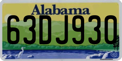 AL license plate 63DJ930