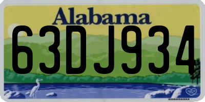 AL license plate 63DJ934