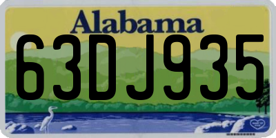 AL license plate 63DJ935