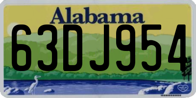 AL license plate 63DJ954