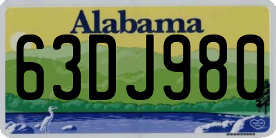 AL license plate 63DJ980