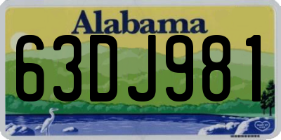 AL license plate 63DJ981