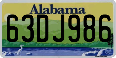AL license plate 63DJ986