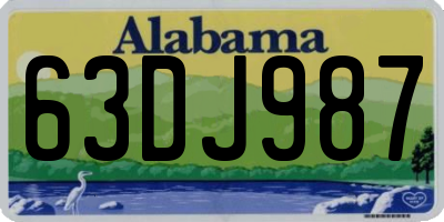 AL license plate 63DJ987