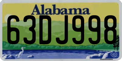 AL license plate 63DJ998