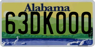 AL license plate 63DK000
