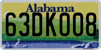 AL license plate 63DK008