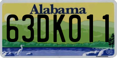 AL license plate 63DK011