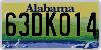 AL license plate 63DK014