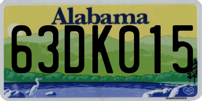 AL license plate 63DK015