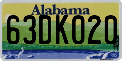 AL license plate 63DK020