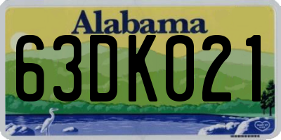 AL license plate 63DK021