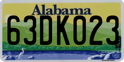 AL license plate 63DK023