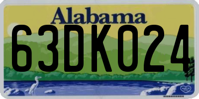 AL license plate 63DK024