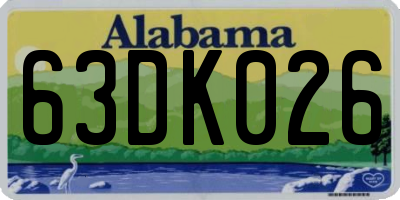 AL license plate 63DK026