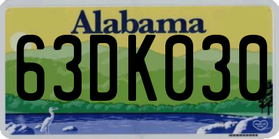 AL license plate 63DK030