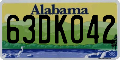 AL license plate 63DK042